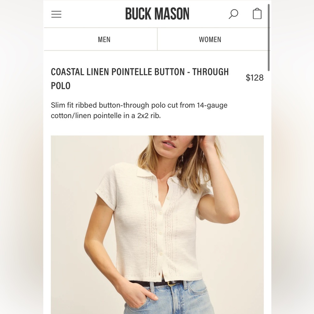 Buck Mason Knit Pointelle SS Polo